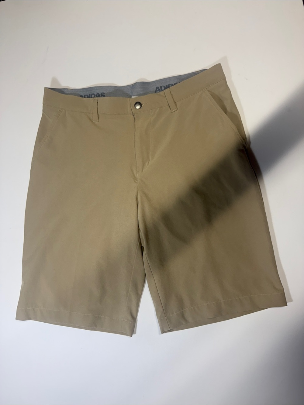adidas Men’s Tan Flat-Front Performance Shorts